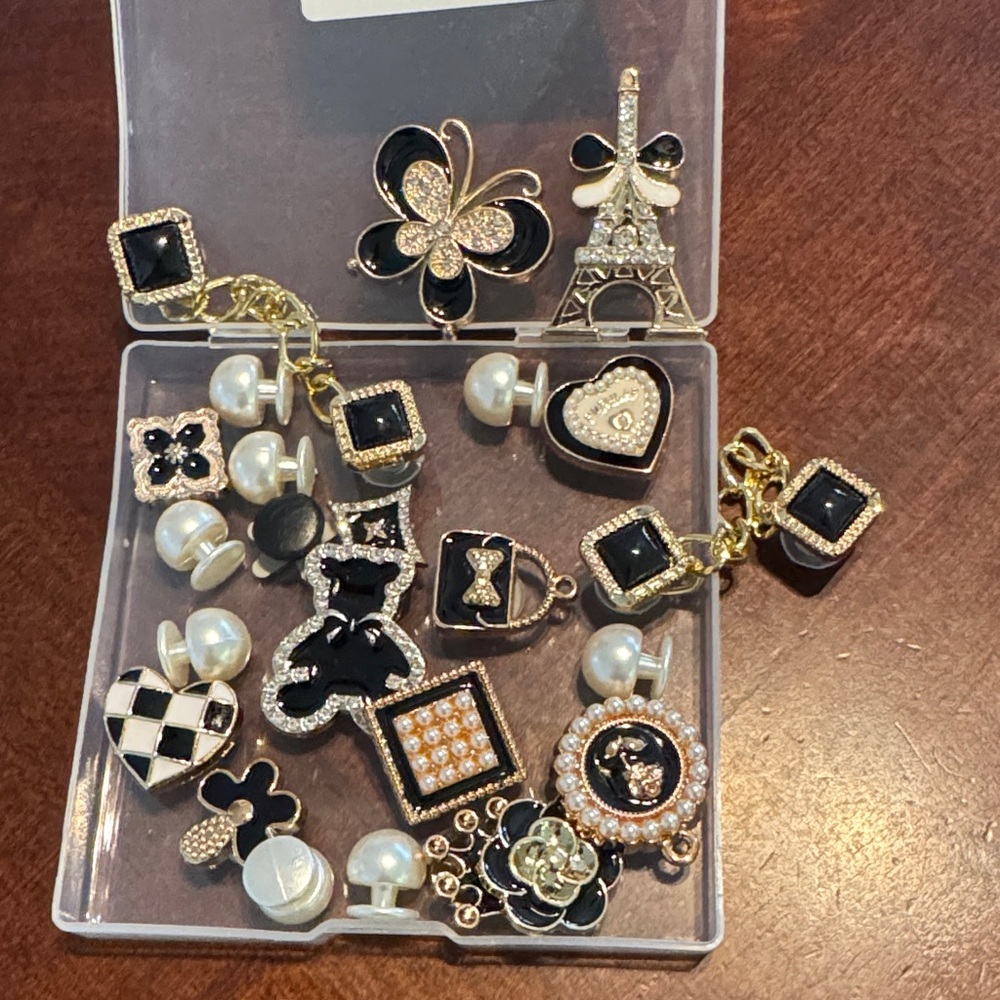 Black and Gold Charms for crocs